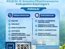 RSUD Dr. R. Sosodoro Djatikoesoemo Bojonegoro Buka Rekrutmen BLUD 2026, Ini Syarat dan Ketentuannya